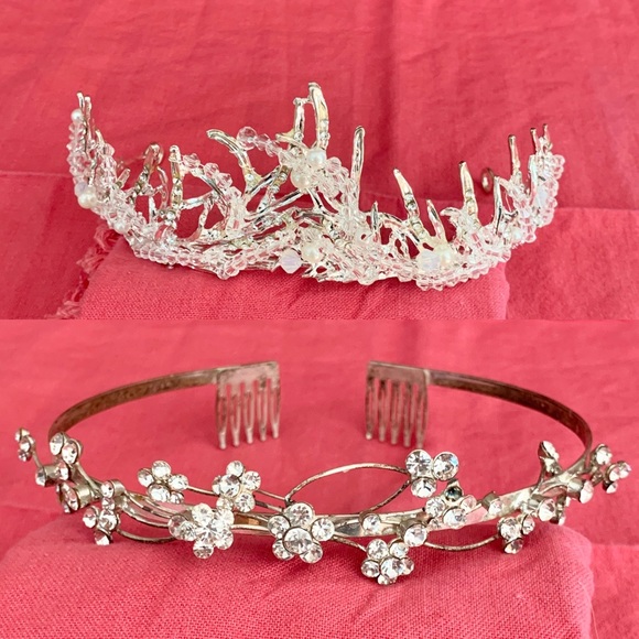 Accessories - Set of 2 Fancy, Rhinestone Dress-up Tiaras